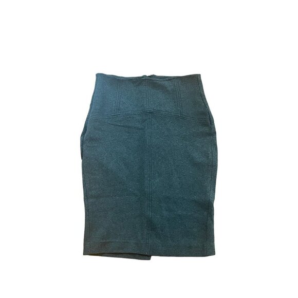 Zara Gray Workwear Womens Pencil Skirt Zip Size Medium Back Slit - Picture 1 of 4